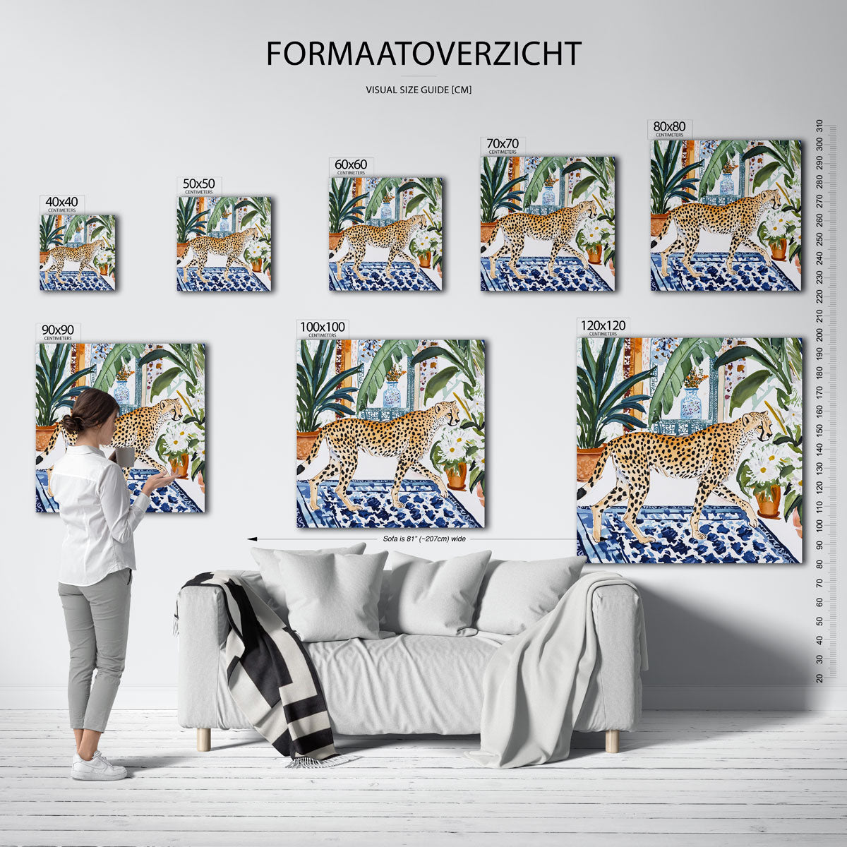 Luipaard en planten Poster