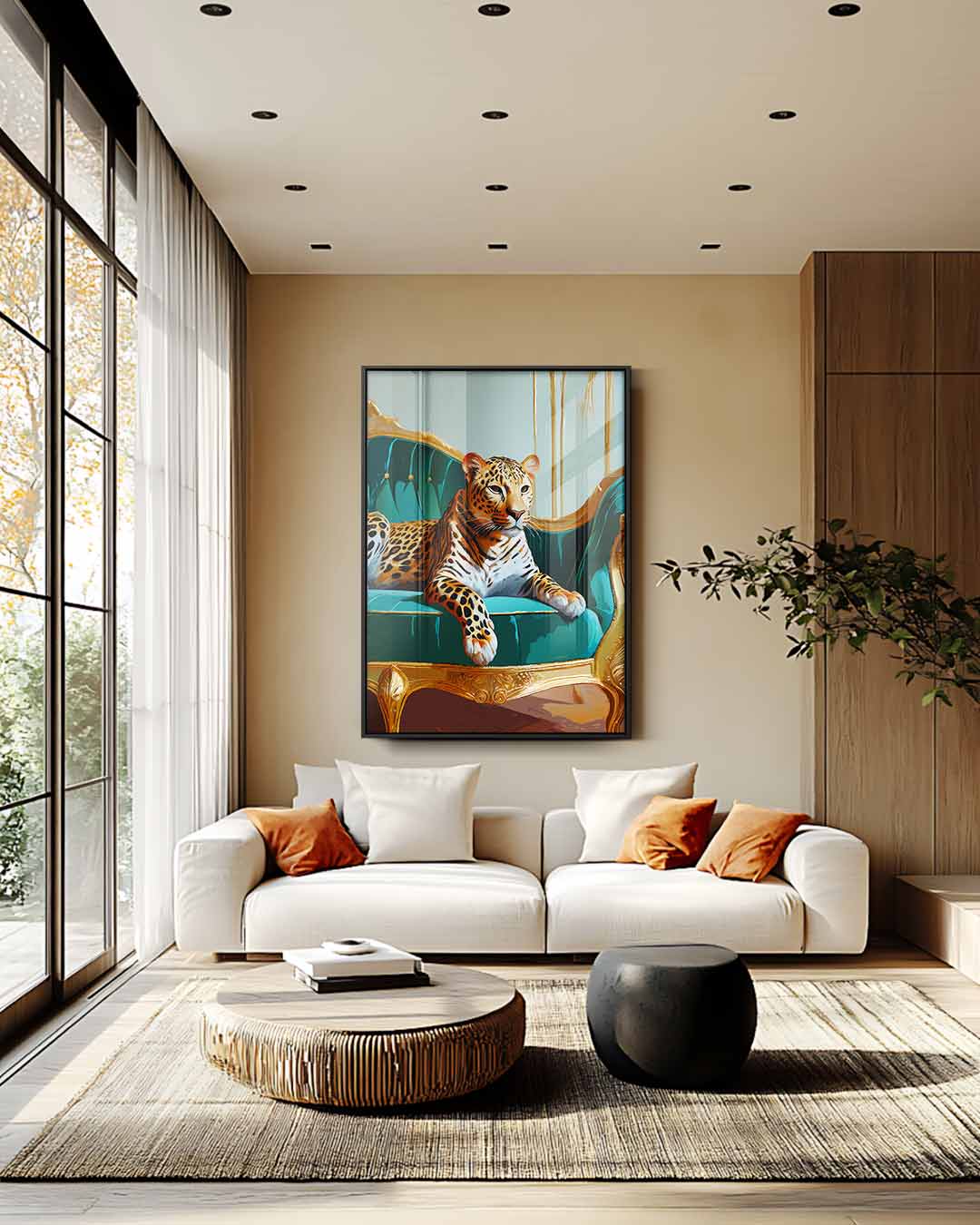 Luxurious Leopard on Sofa Artwork