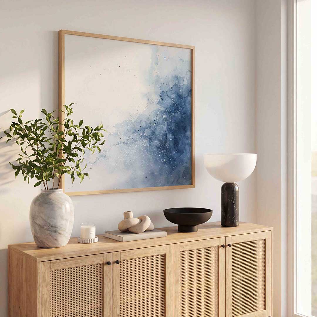 Abstracte blauwe vlekken Poster