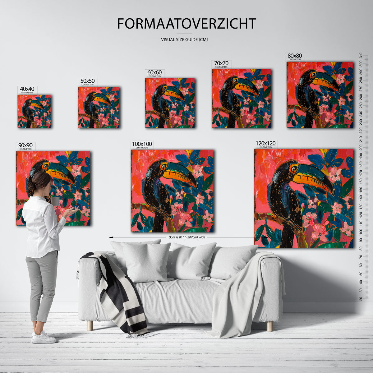 Toekan met bloemen Poster