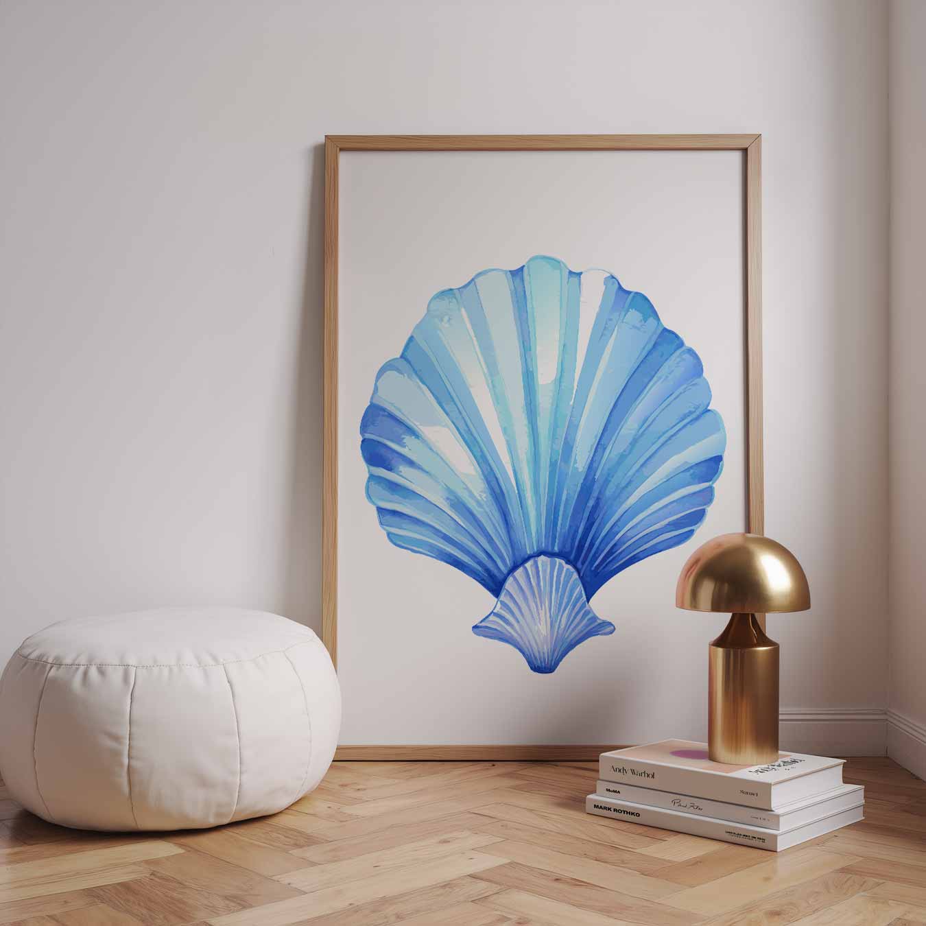 Blauwe Schelp Art Print Poster-WallArtistic