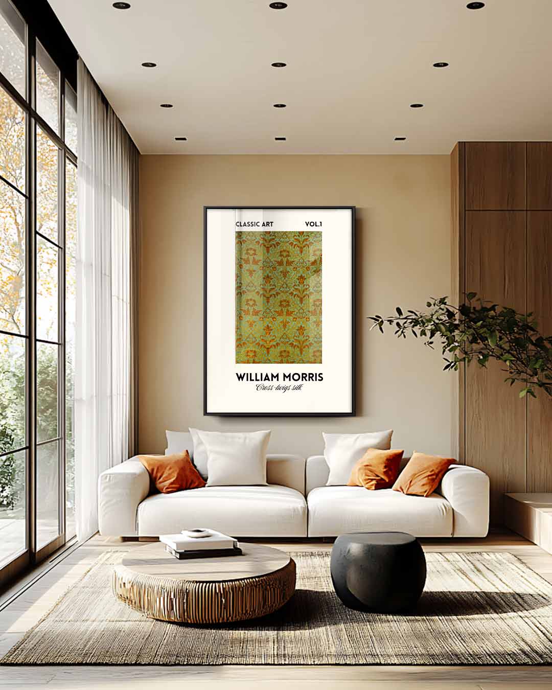 Klassiek Bloemenpatroon Print Kunstwerk-canvas-dibond-plexiglas-wanddecoratie-WallArtistic