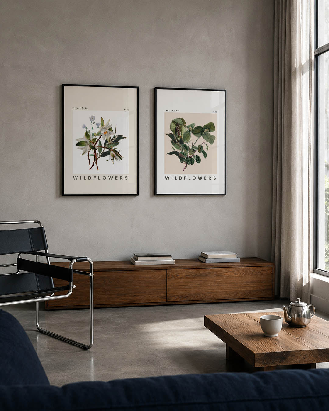 Bloemrijke illustratie Posterset