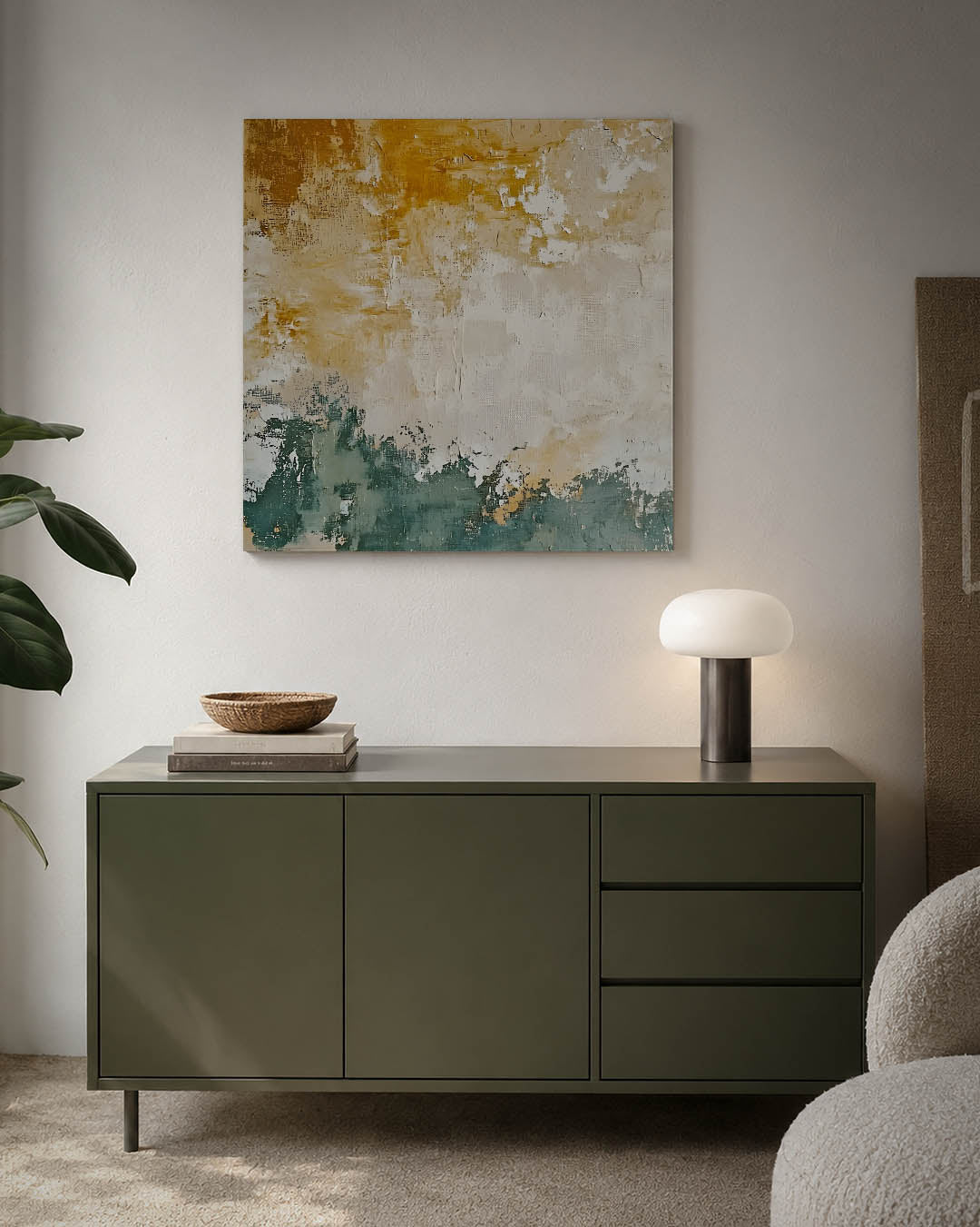 Gelaagde kleurencompositie Kunstwerk