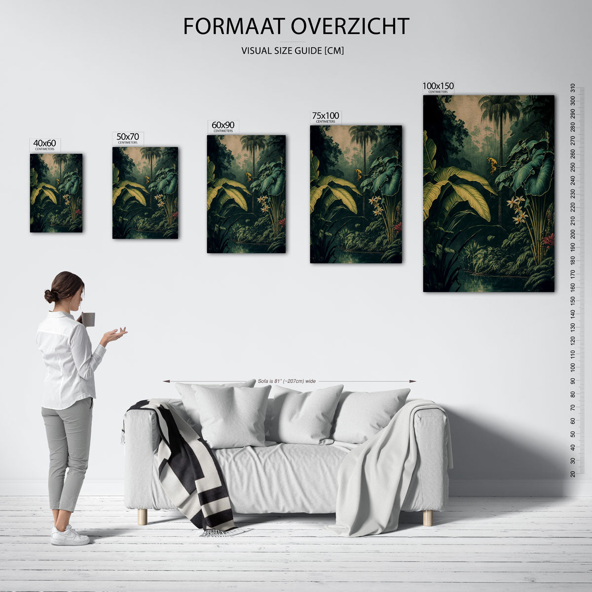 Weelderige jungle scène Kunstwerk