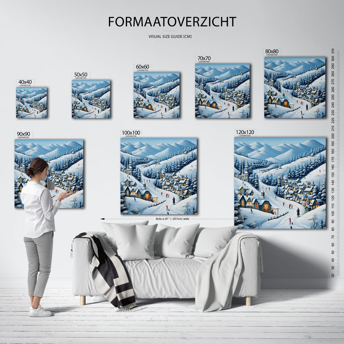 Winterdorp in bergen Poster
