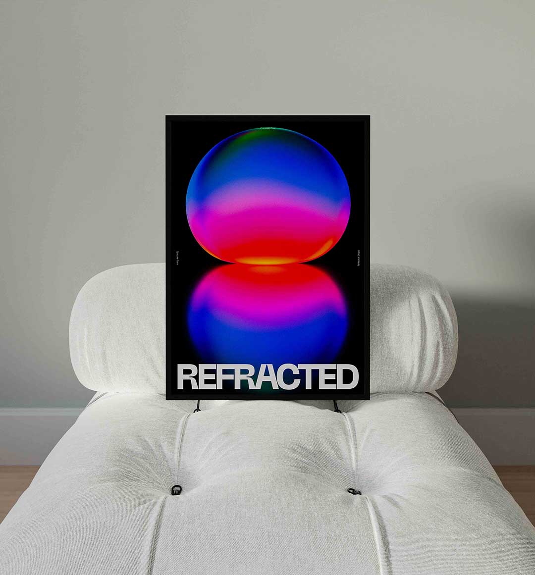 Refracted sphere Poster