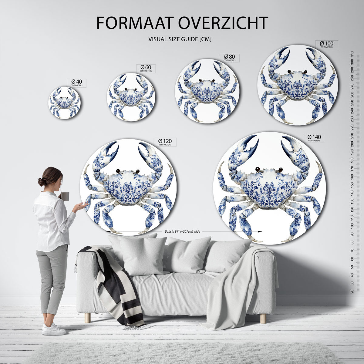 Blauw witte krab Muurcirkel