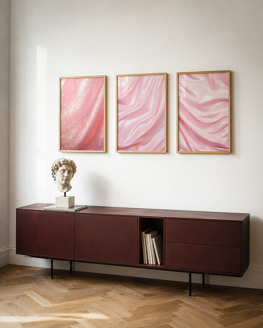 Sprankelende roze glans Posterset