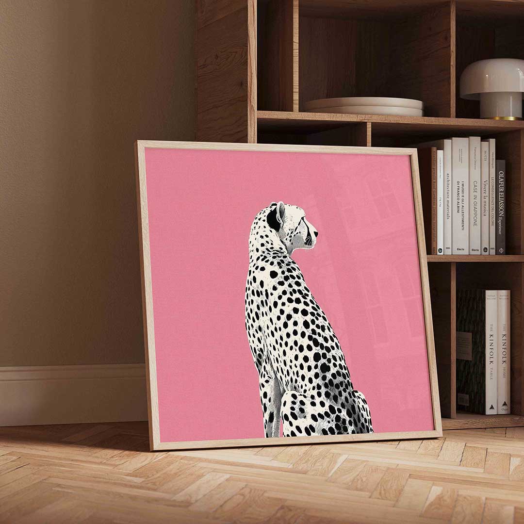 Luipaard op roze Poster