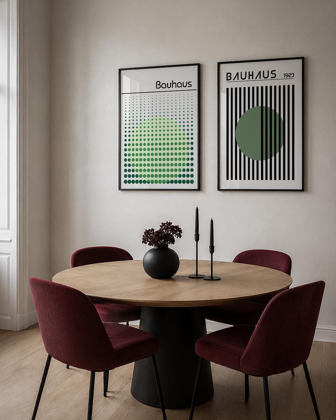 Cirkelpatroon en lijnen Posterset