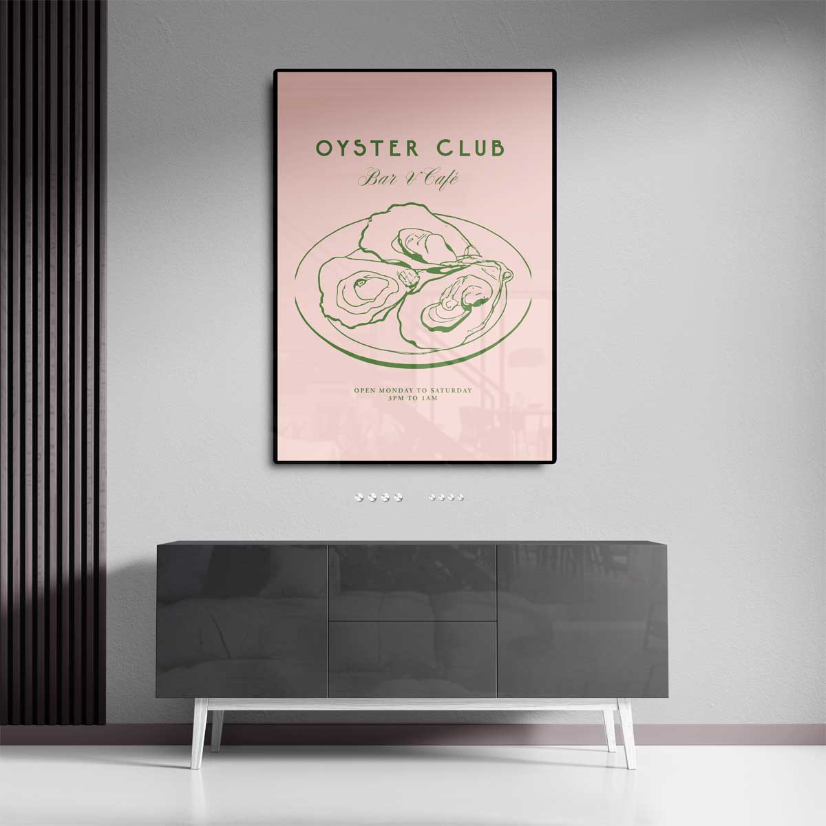 Oyster Club Illustratie Kunstwerk-canvas-dibond-plexiglas-wanddecoratie-WallArtistic
