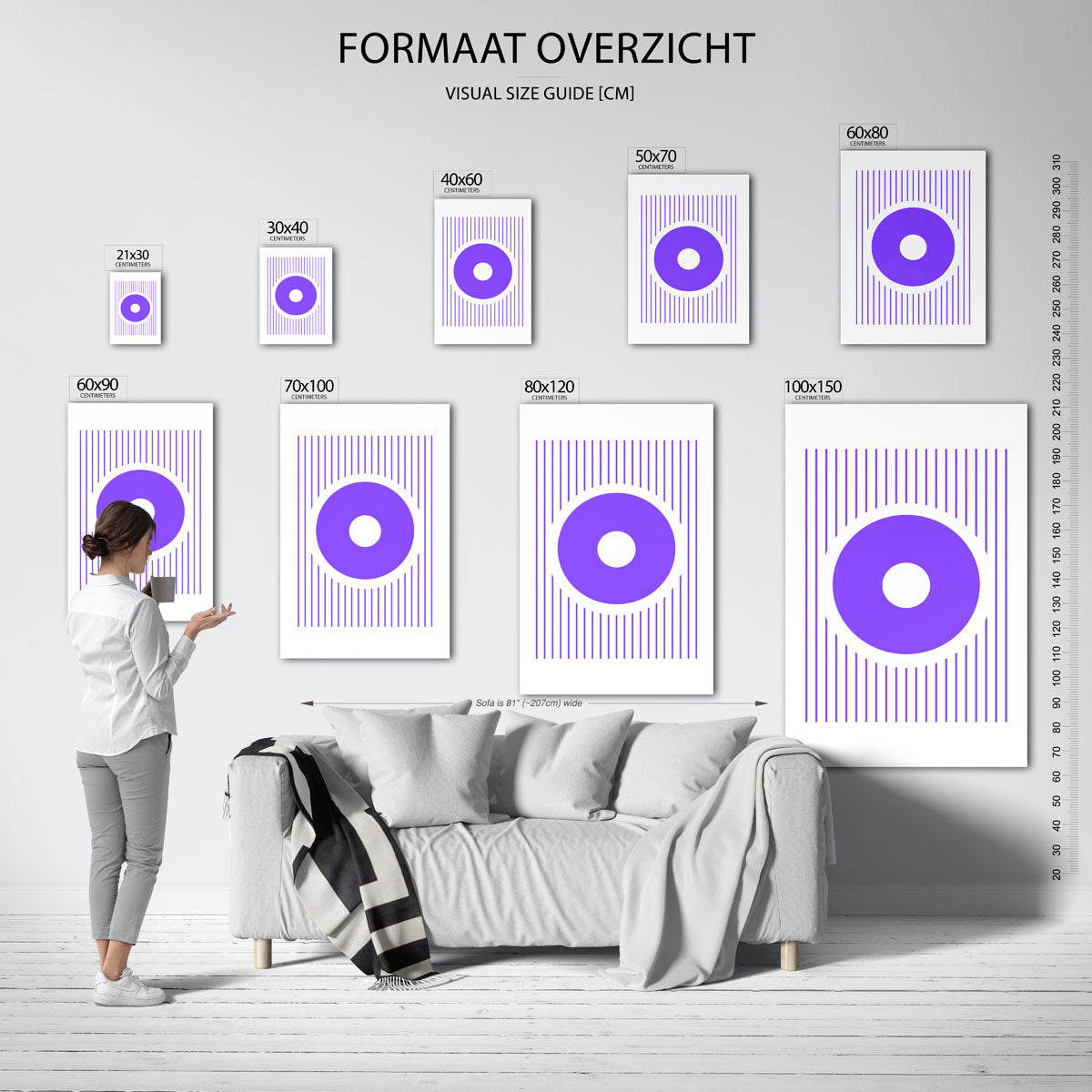 Cirkel en lijnen Poster