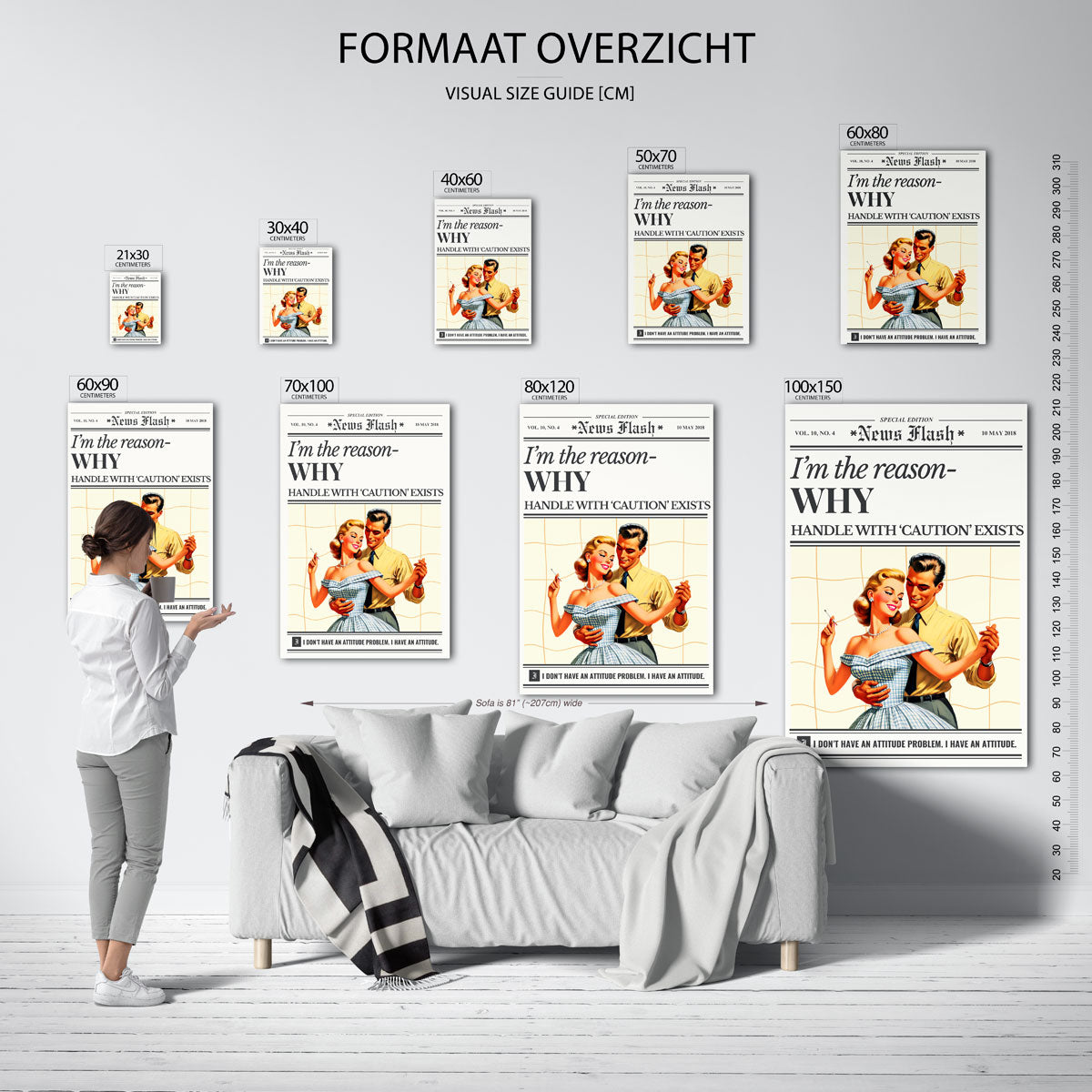 Retro koppel met tekst Poster