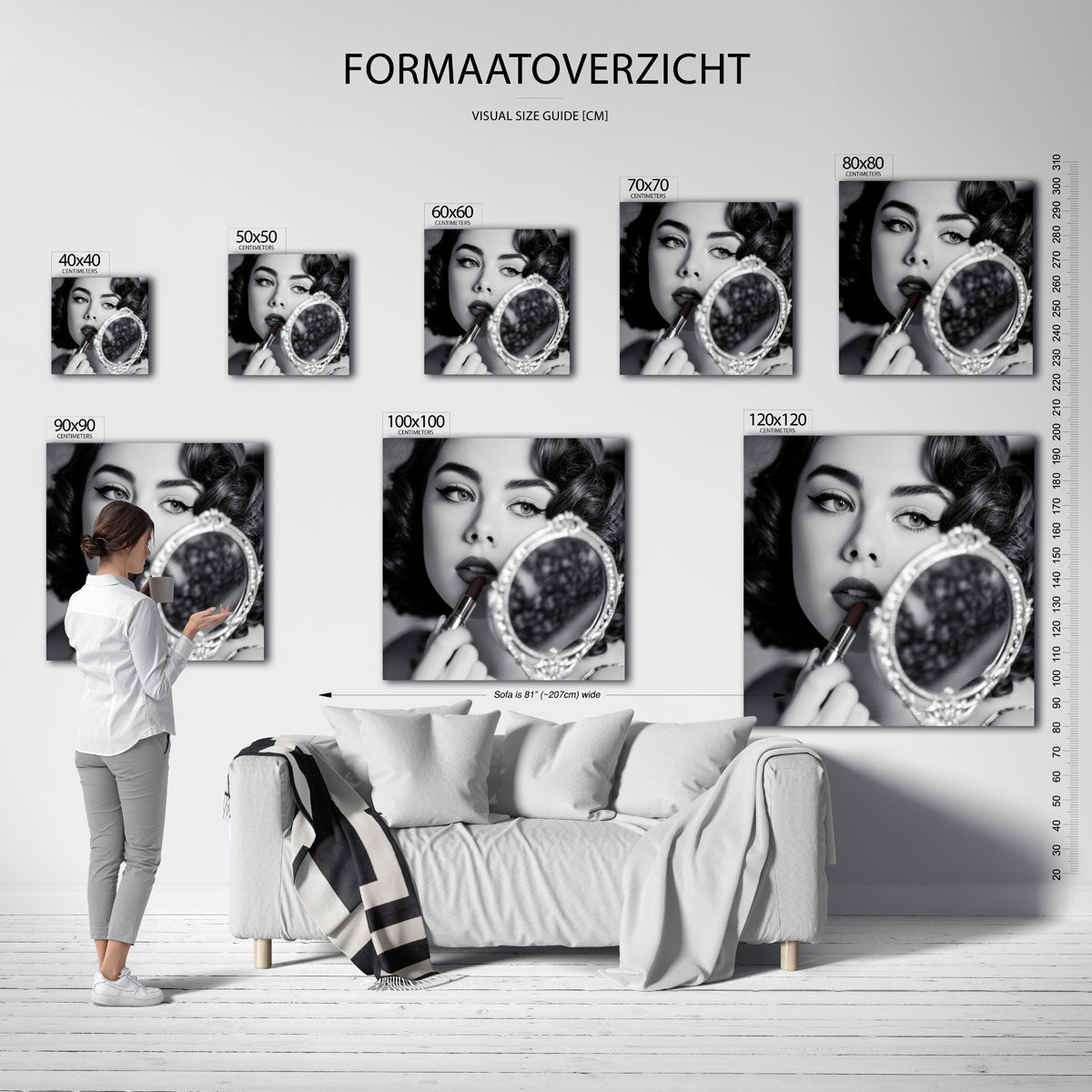 Vrouw met spiegel Poster