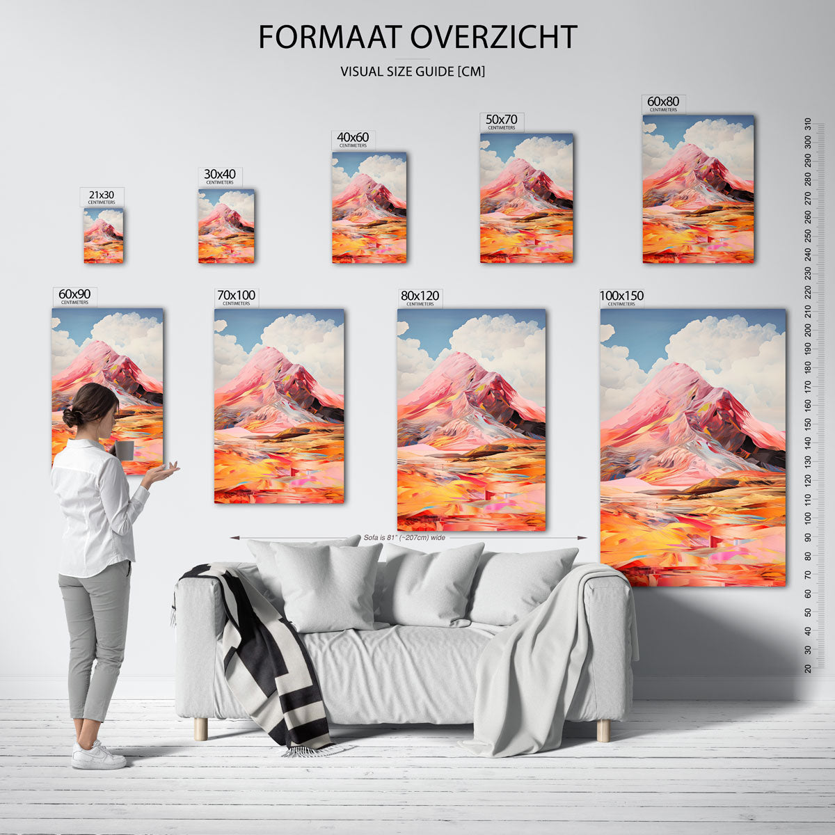 Berglandschap met wolken Poster