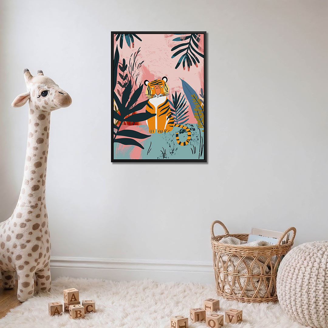 Tijger in bladeren Kunstwerk