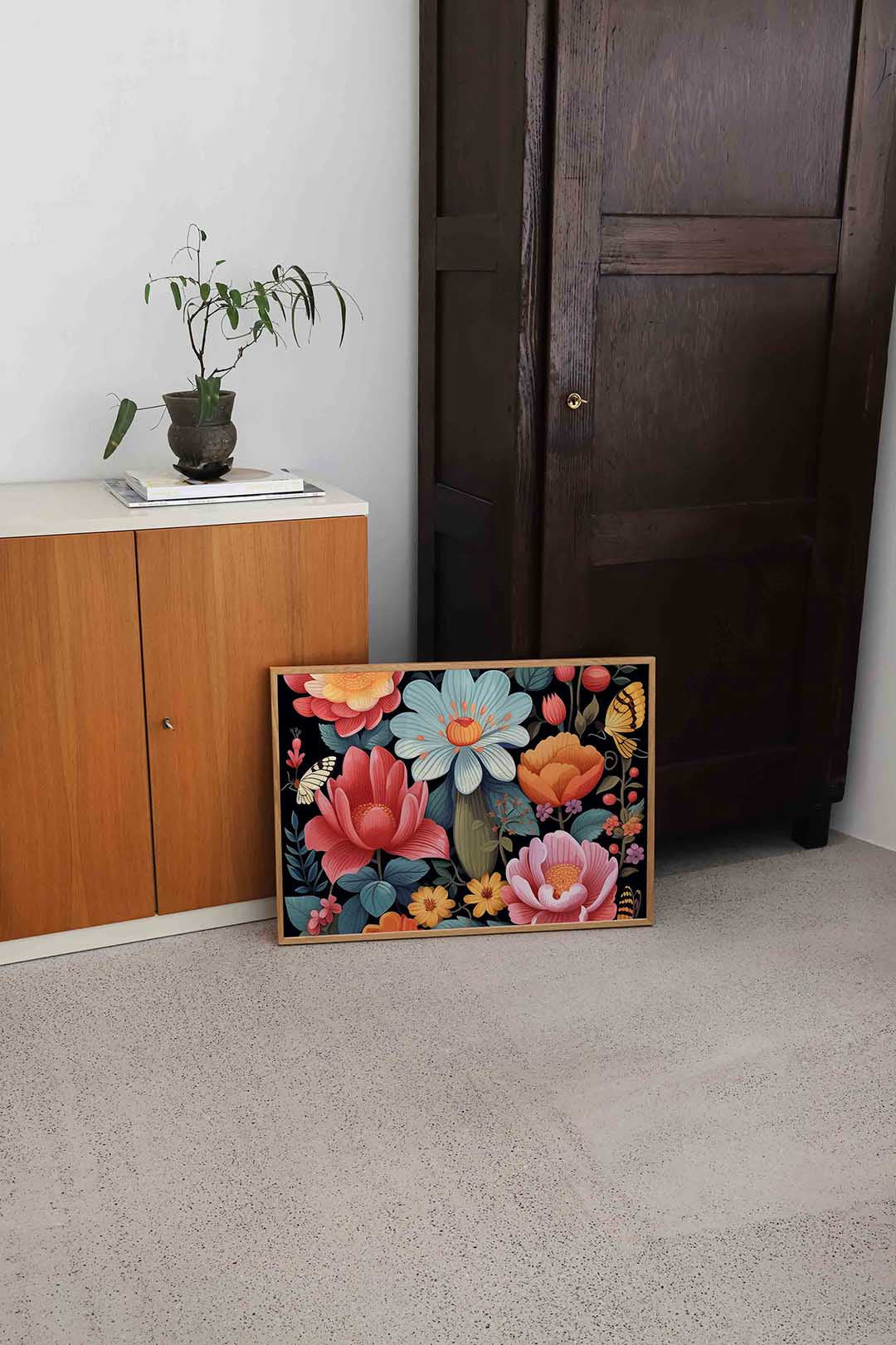 Bloemen en vlinders Poster