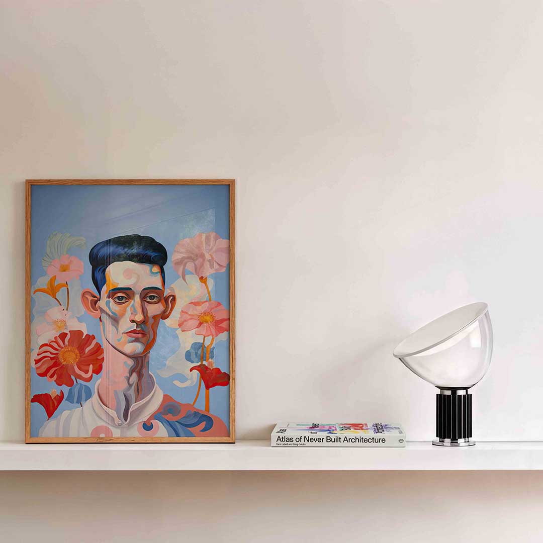 Portret met bloemen Poster