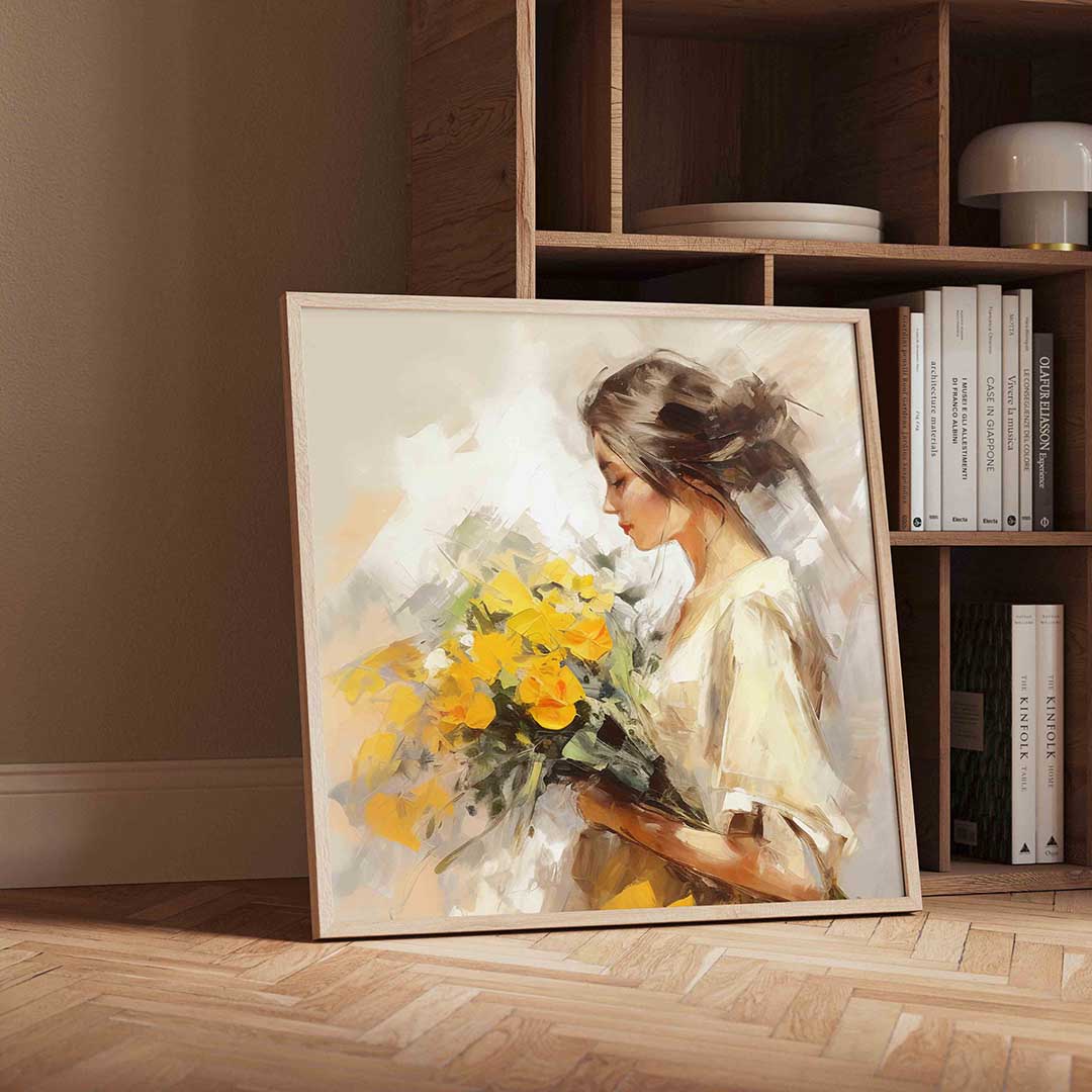 Vrouw met bloemen Poster