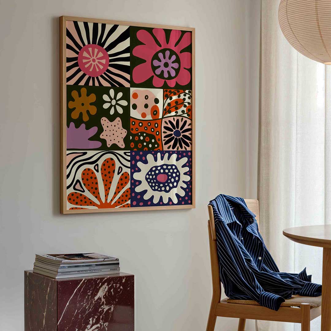 Bloemvormen en patronen Poster