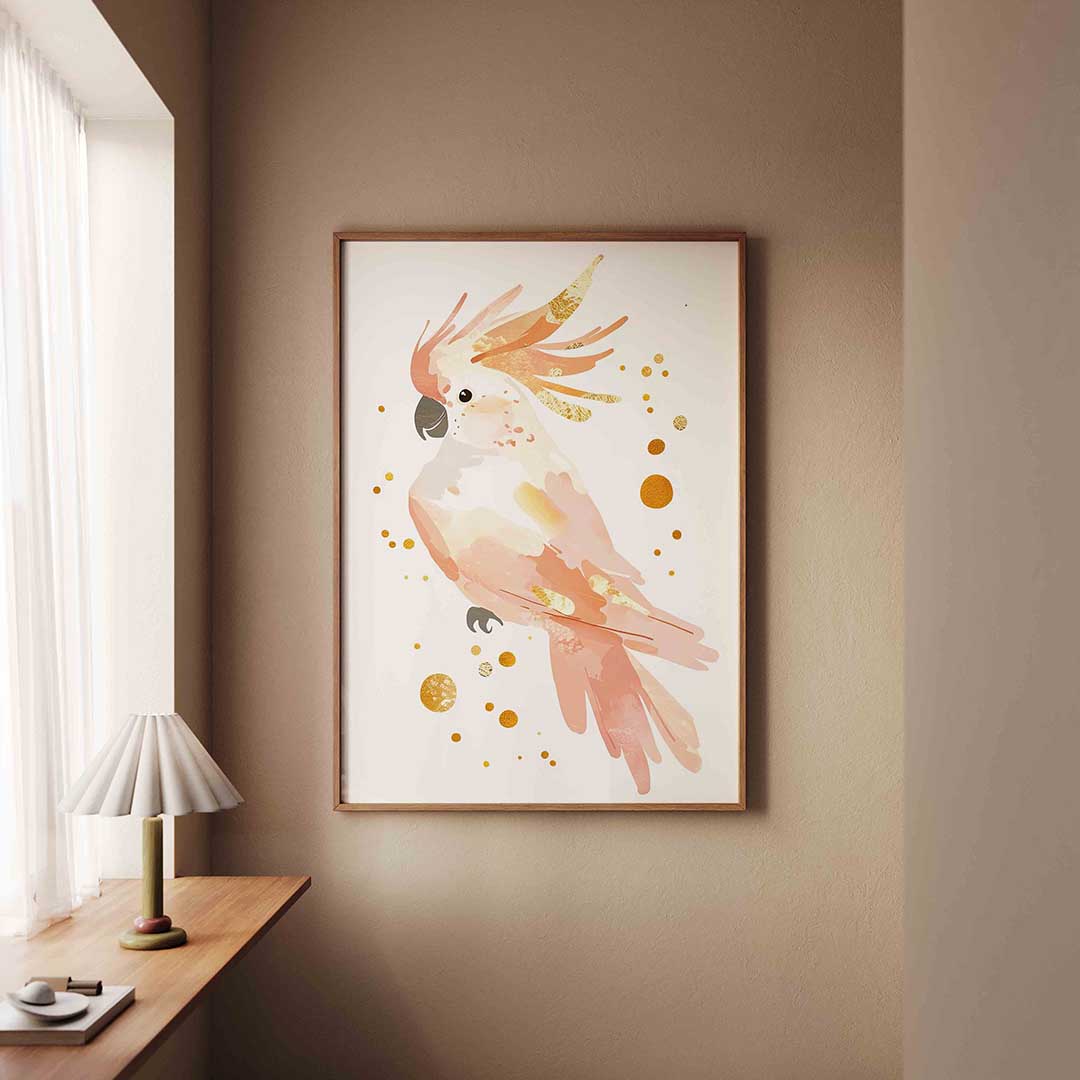 Papegaai met gouden accenten Poster