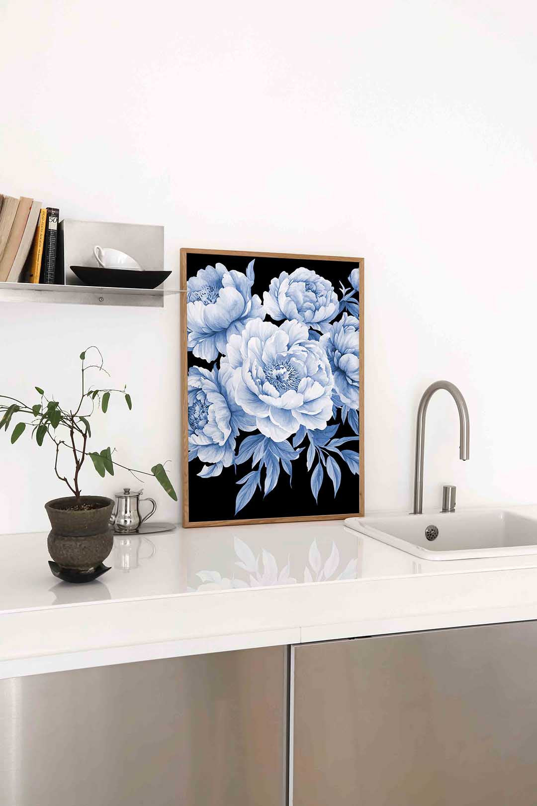 Blauwe bloemen Poster