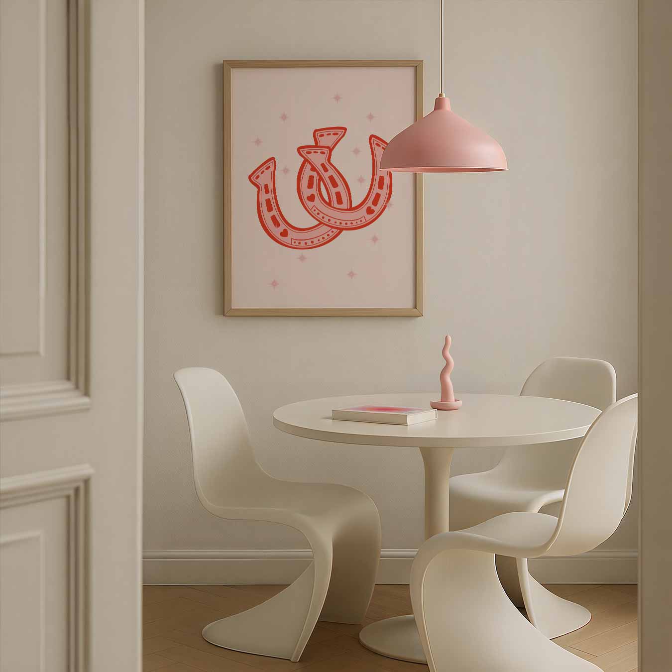 Stijlvolle Roze Hoefijzers Poster-WallArtistic