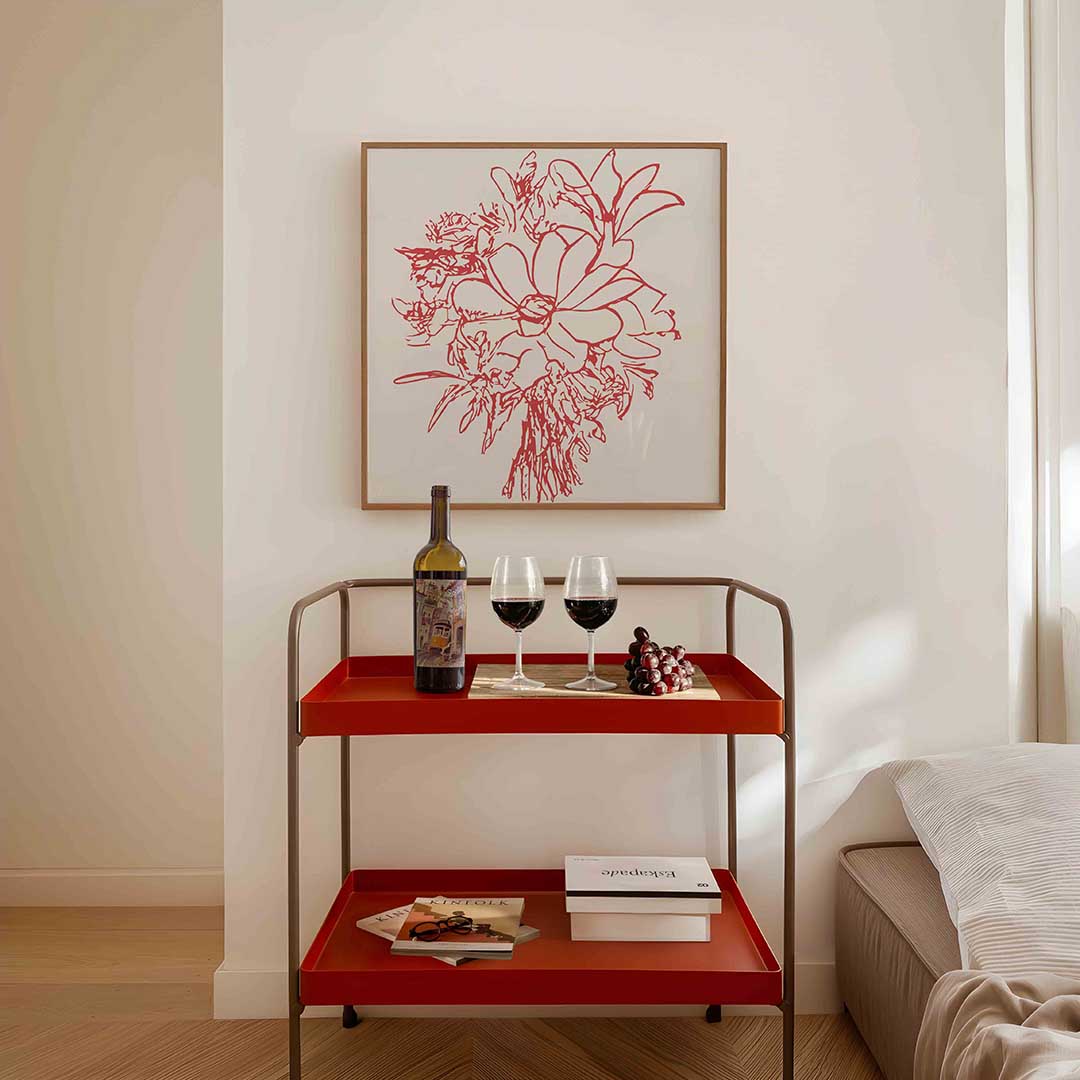Bloemen in lijntekening Poster
