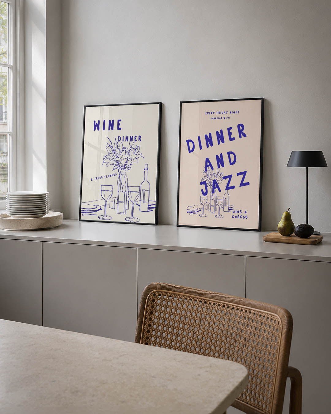 Lijnen en tafelsfeer Posterset