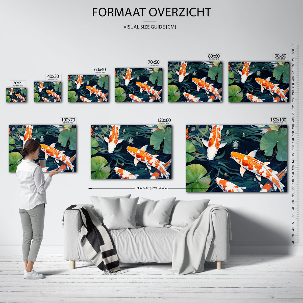 Koi vissen en waterplanten Poster
