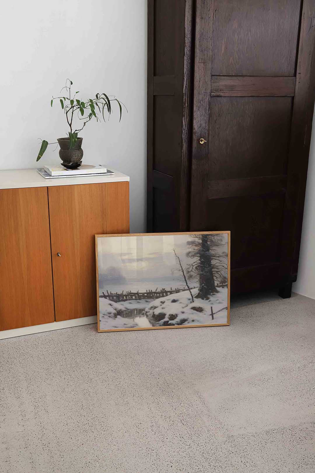 Winterlandschap met sneeuw Poster