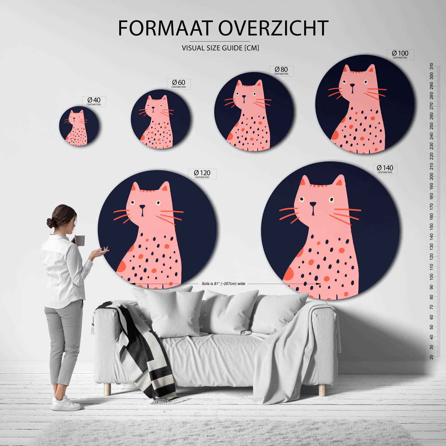 Roze kat Muurcirkel
