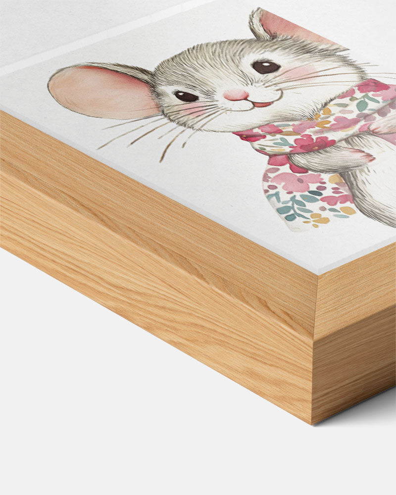 Lieve Muizenposter met Bloemensjaal Poster-WallArtistic