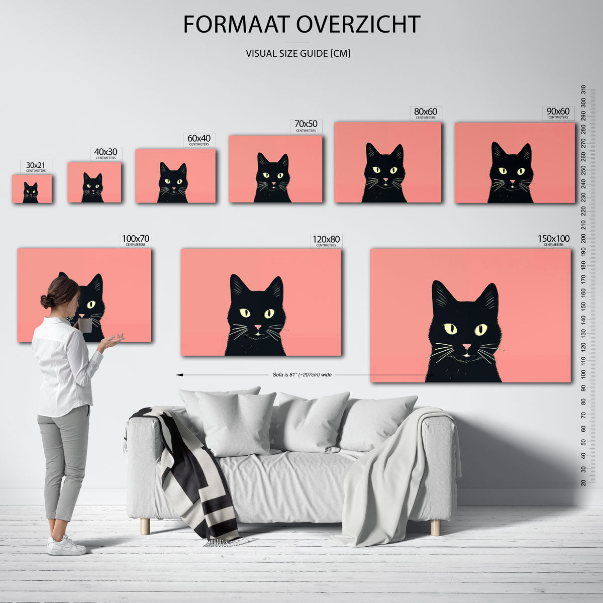 Zwarte kat Poster