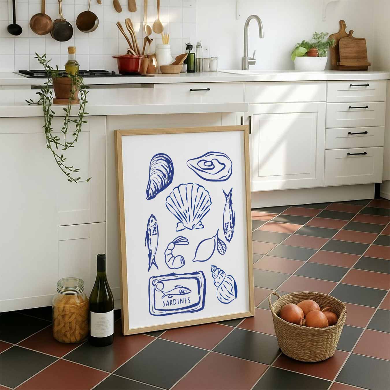 Zeevruchten Illustratie Poster-WallArtistic