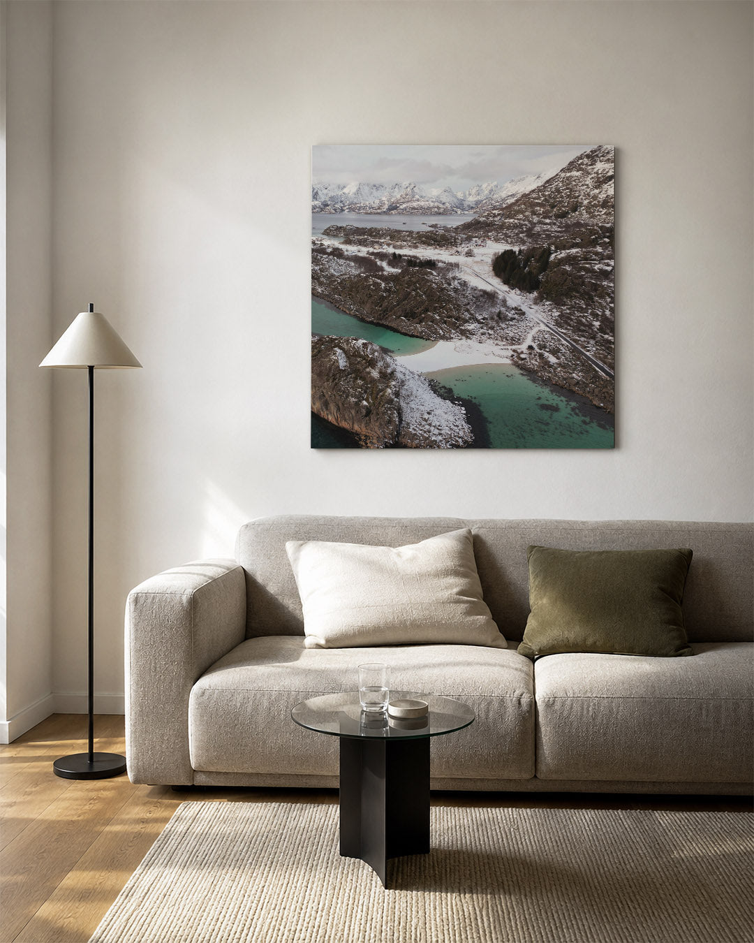 Berglandschap met sneeuw Kunstwerk