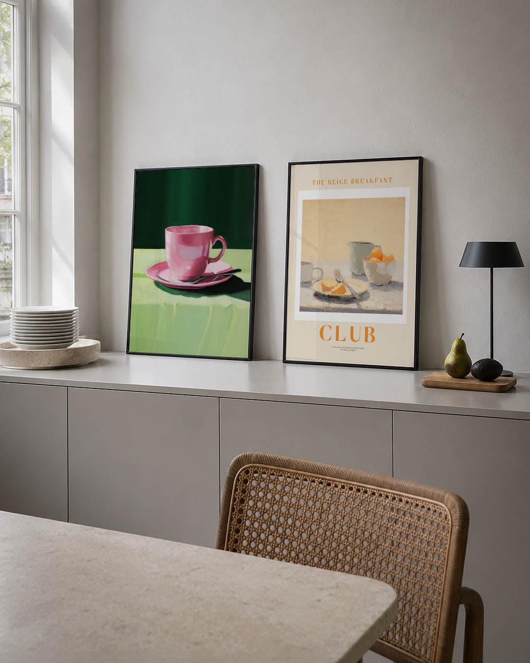 Kleurrijke koffiemoment Posterset