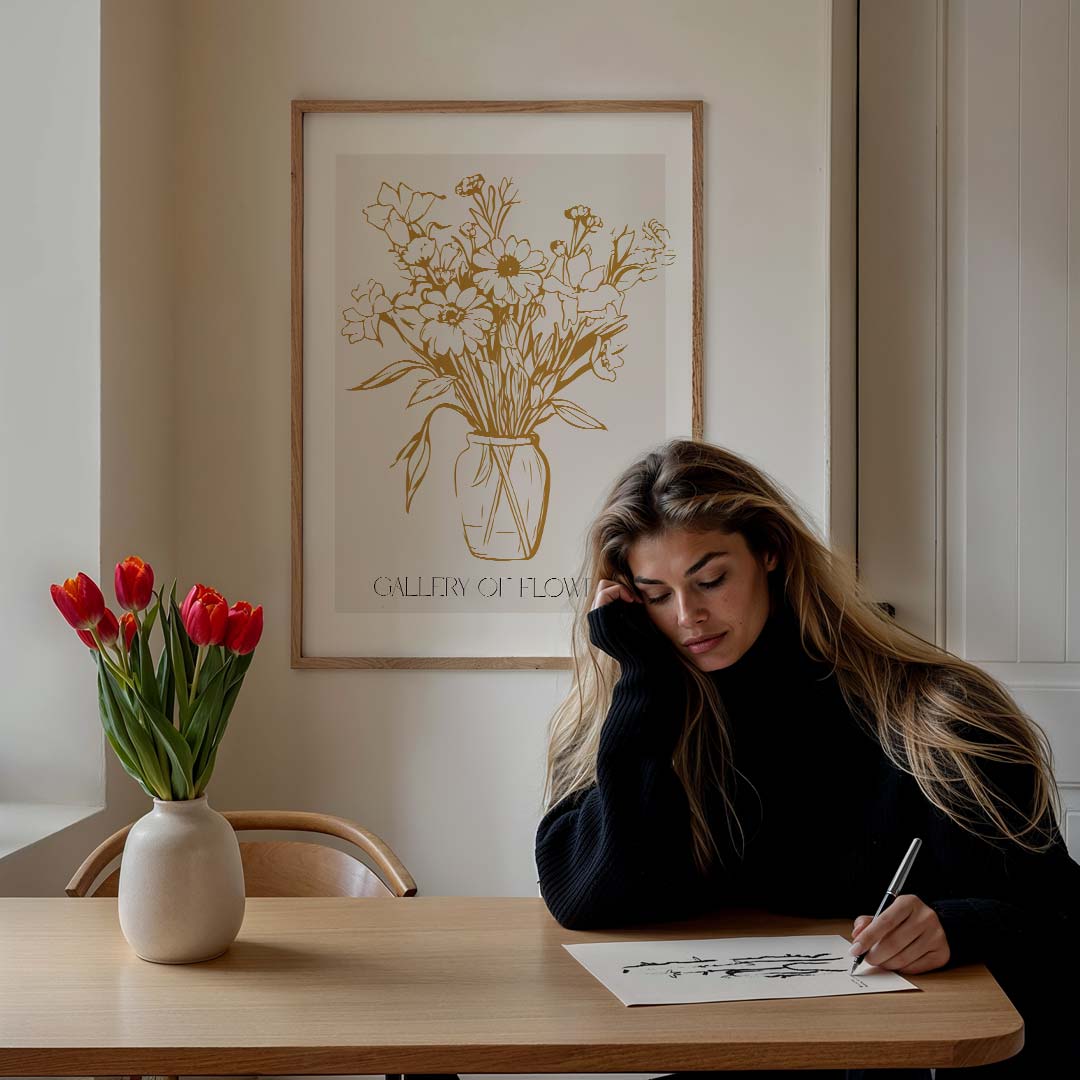 Bloemenpracht in Vaas Poster-WallArtistic