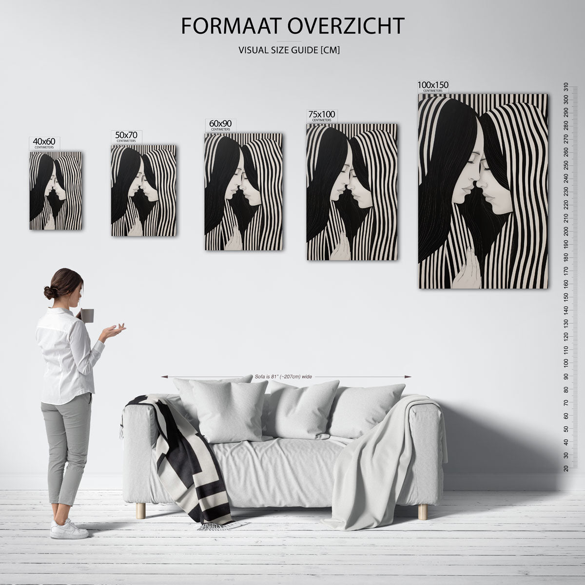 Zwart wit harmonie Kunstwerk
