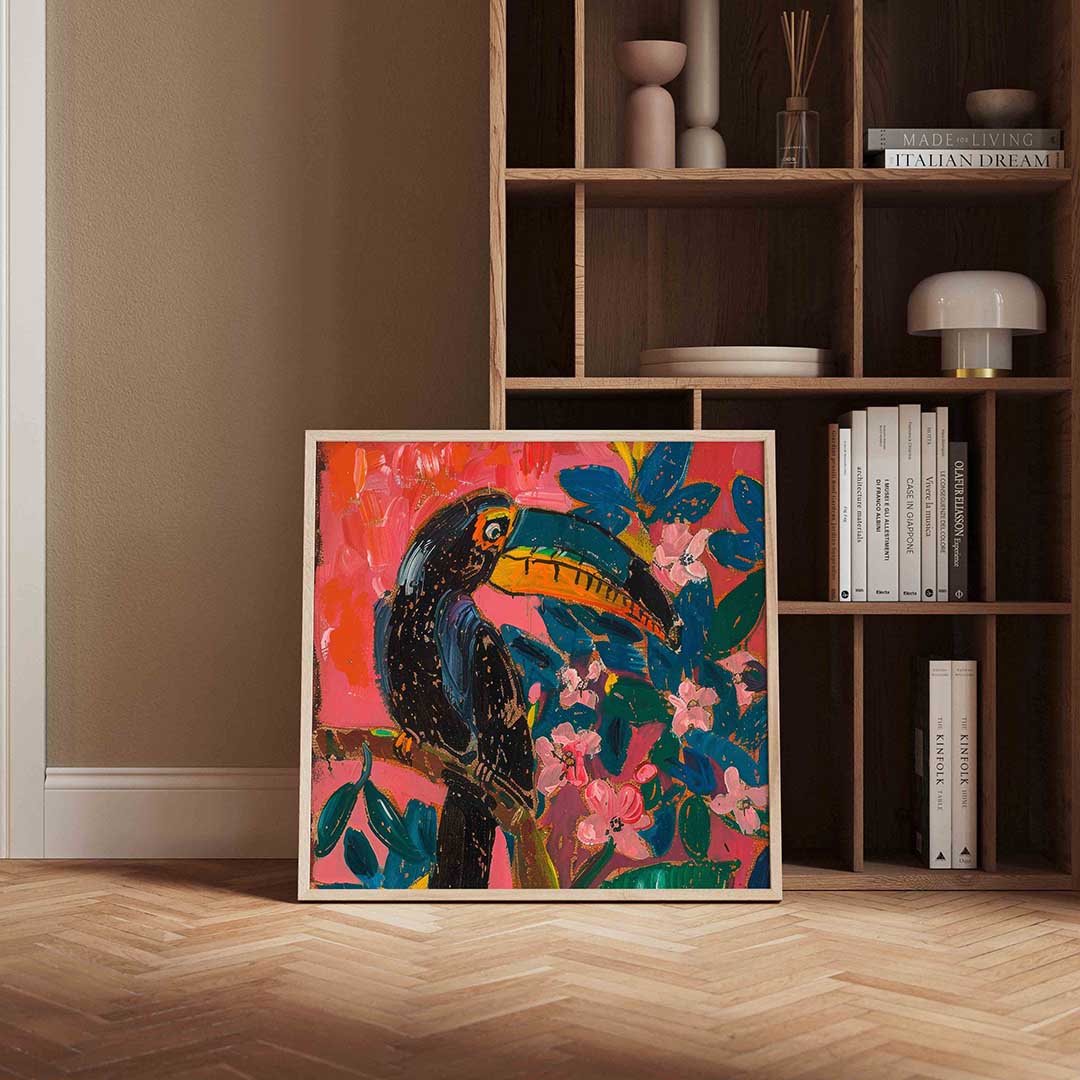 Toekan met bloemen Poster