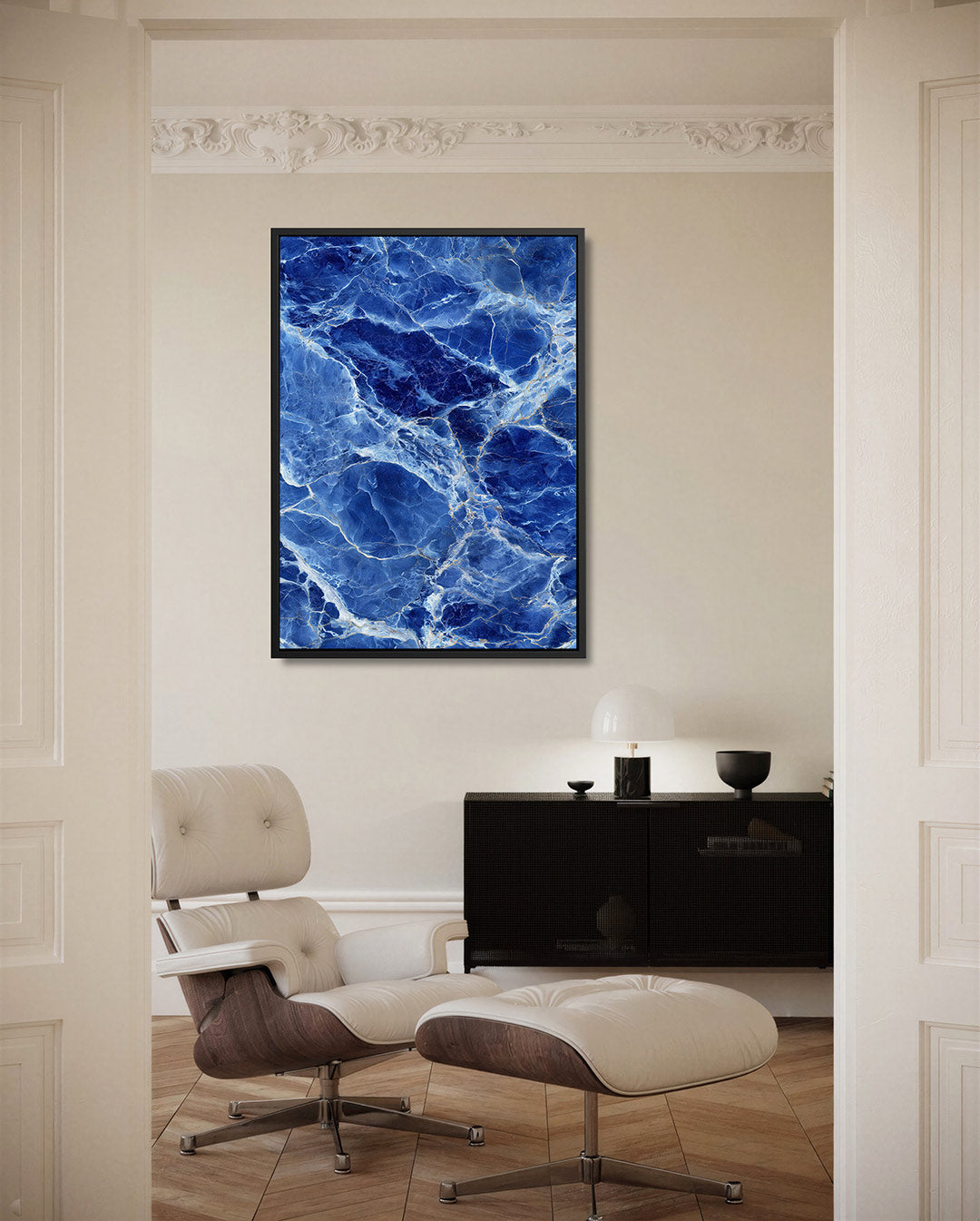 Marmer blauwe patronen Kunstwerk