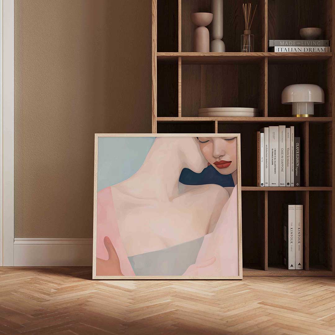 Twee figuren in zachte tinten Poster