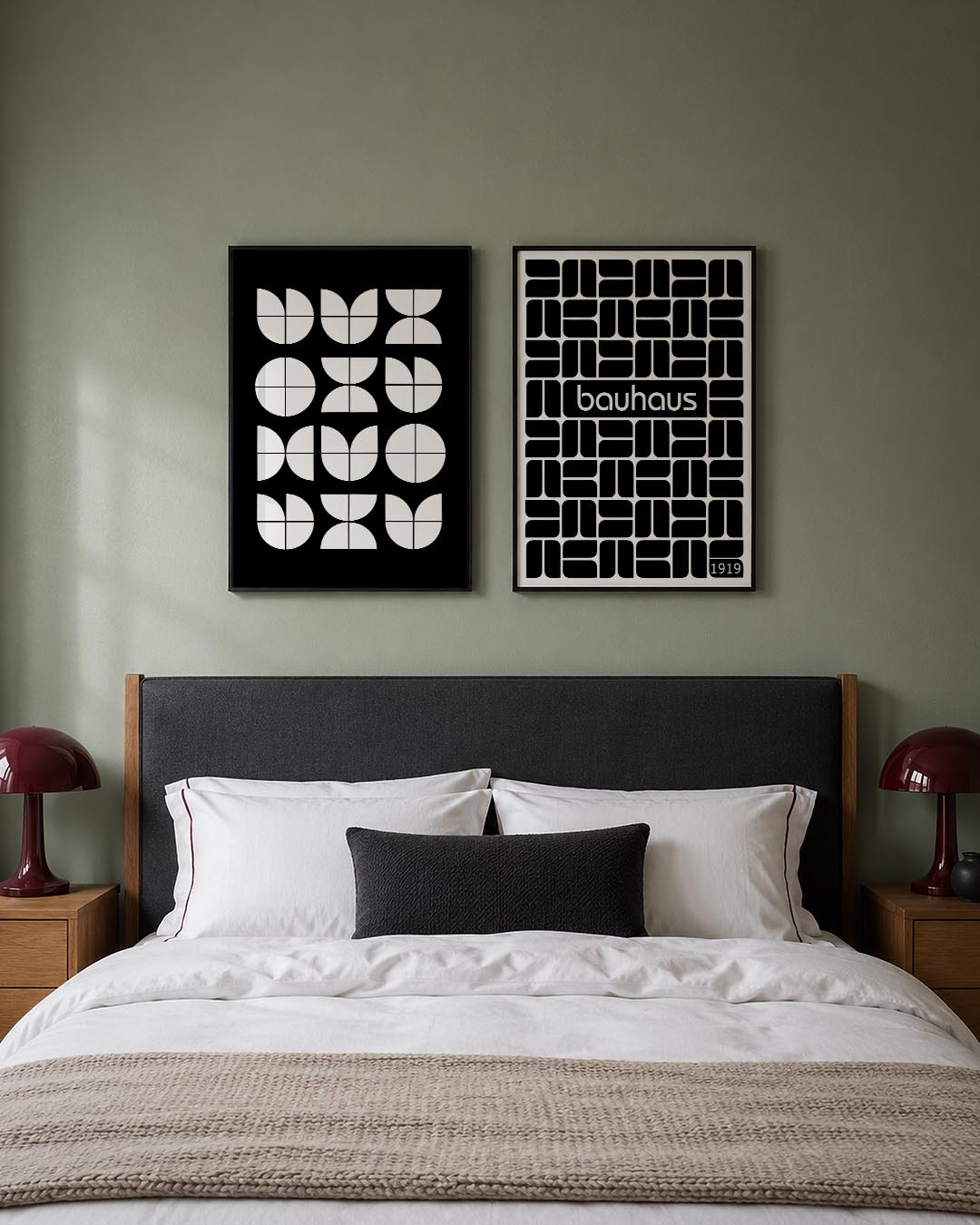 Vormenspel in zwart wit Posterset