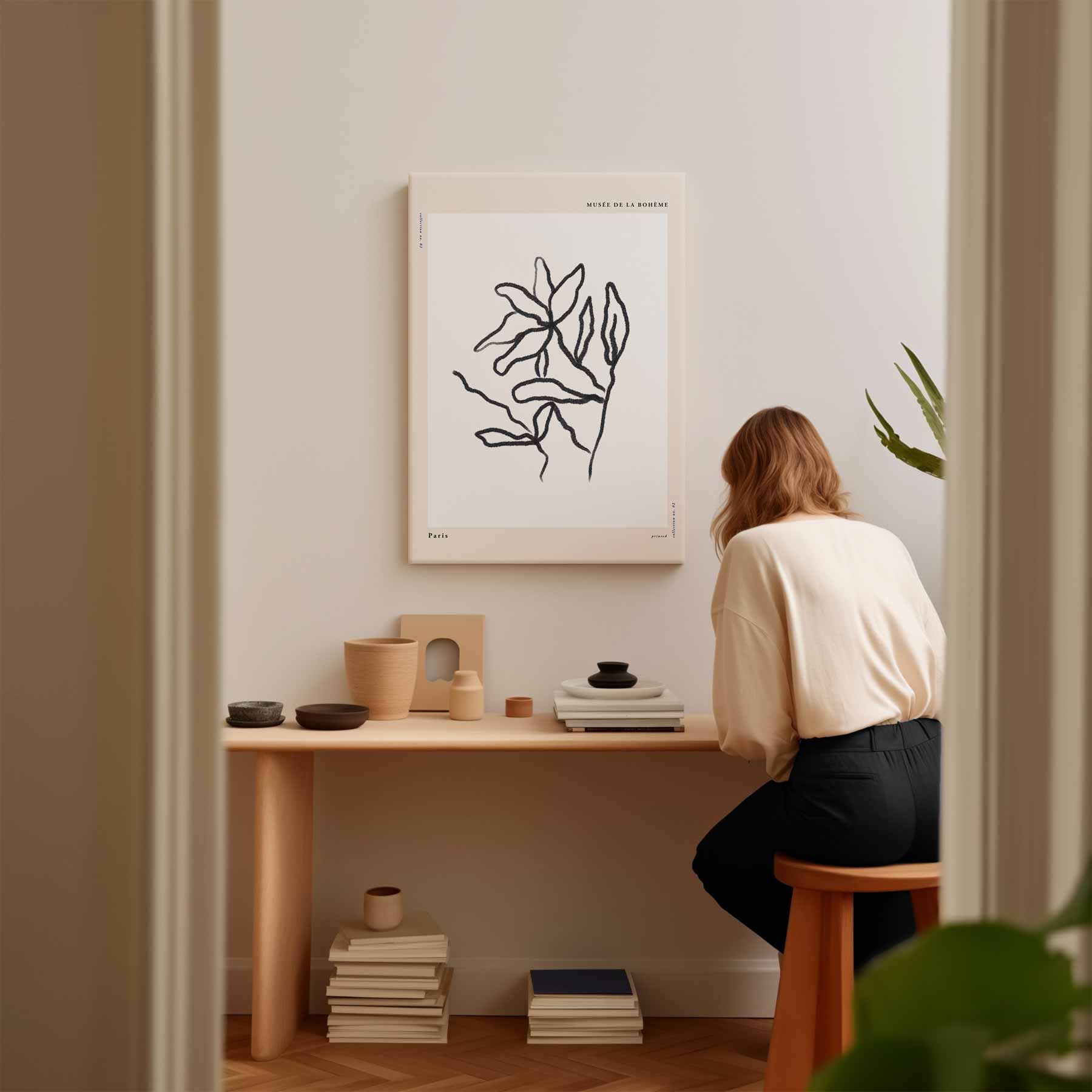 Organische Lijnen Kunstprint Kunstwerk-canvas-dibond-plexiglas-wanddecoratie-WallArtistic