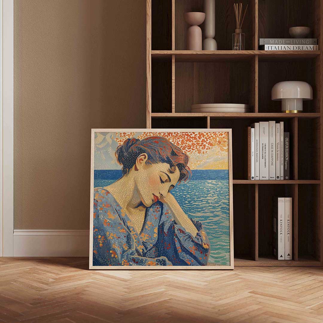 Vrouw bij zee Poster