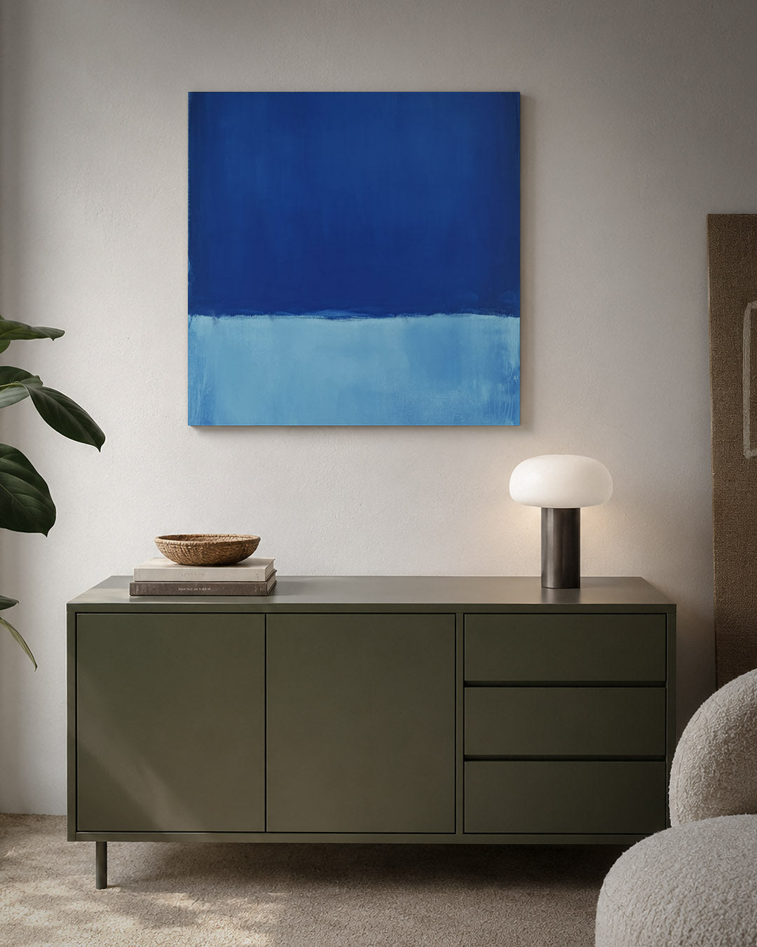 Kleurrijke blauwe vlakte Kunstwerk