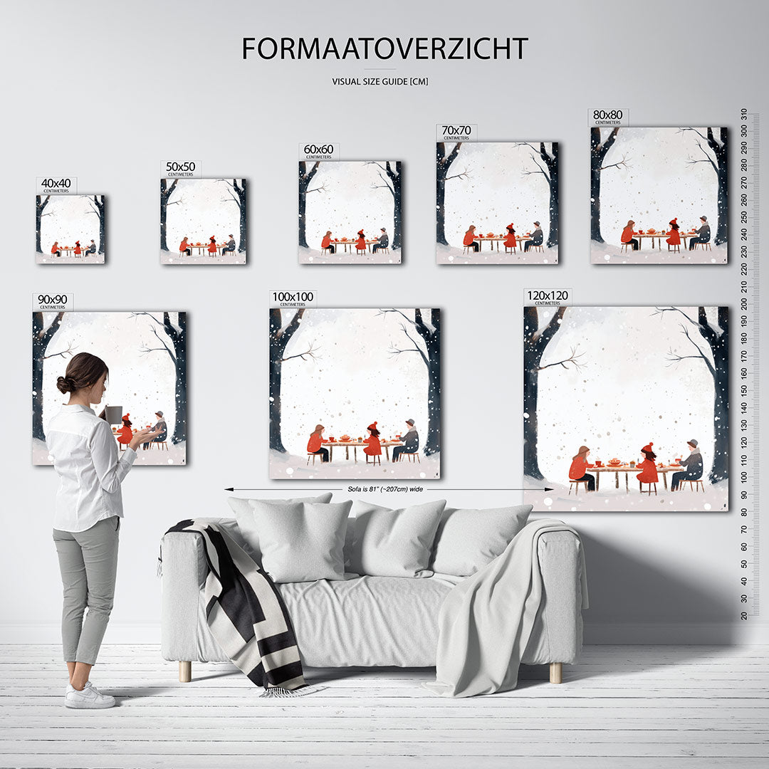 Winterse tafelscene Kunstwerk