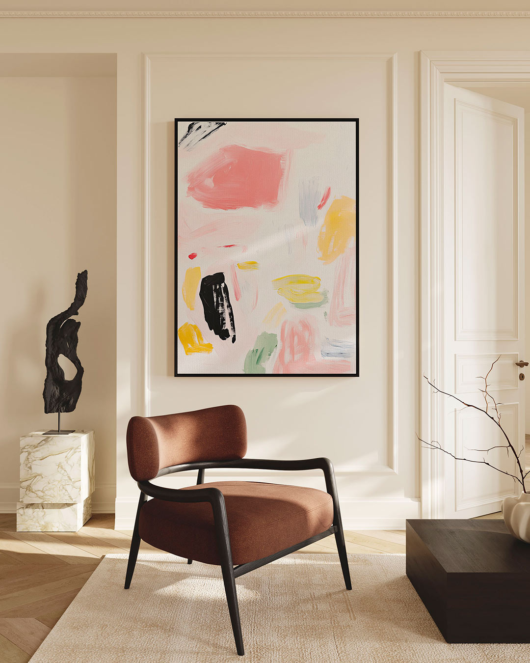 Kleurrijke vegen Kunstwerk