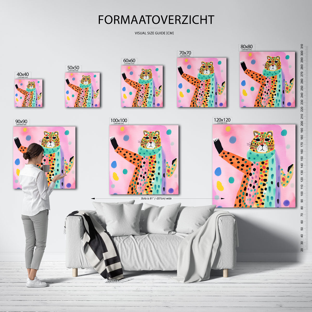 Luipaard met sjaal Poster
